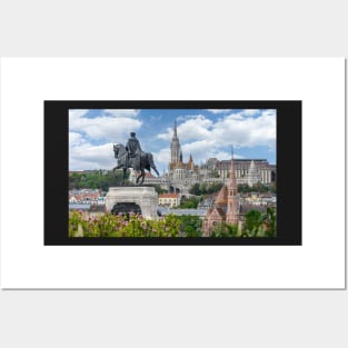 St. Matthias and Fishermen's Bastion and Statue of Count Gyula Andrassy in Budapest, Hungary Posters and Art